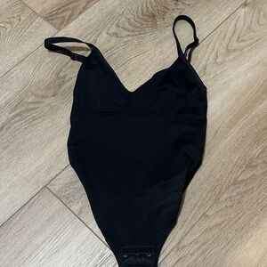 Black V-Neck Bodysuit